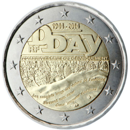 France 2014 Collection D-Day - 2 euro+ carte commémorative D Day