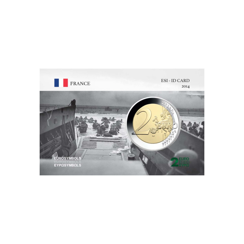 France 2014 Collection D-Day - 2 euro+ carte commémorative D Day