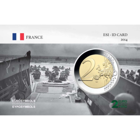 France 2014 Collection D-Day - 2 euro+ carte commémorative D Day