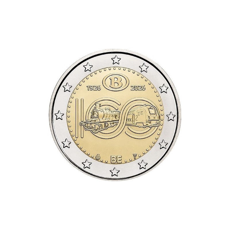 2 euros Belgique 2026 Coincard Version Train- 100 ans de la SNCB