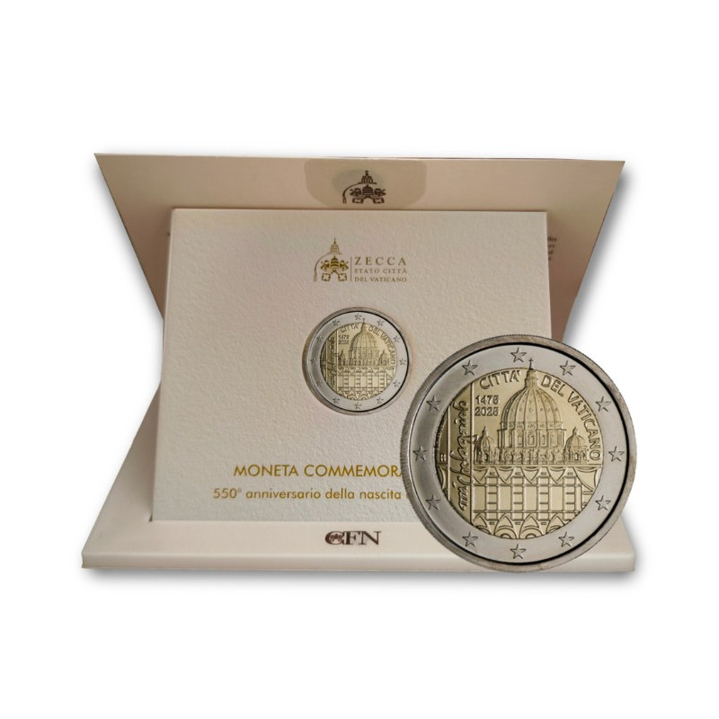Vatican 2025 -Coffret BU 2 euro commémorative  - 550e anniversaire de la naissance de Michel-Ange