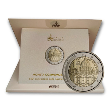 Vatican 2025 -Coffret BU 2 euro commémorative  - 550e anniversaire de la naissance de Michel-Ange