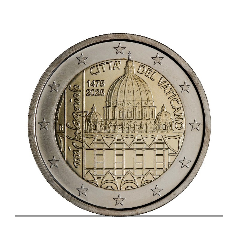 Vatican 2025 -Coffret BU 2 euro commémorative  - 550e anniversaire de la naissance de Michel-Ange