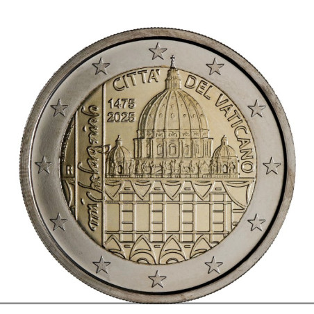 Vatican 2025 -Coffret BU 2 euro commémorative  - 550e anniversaire de la naissance de Michel-Ange