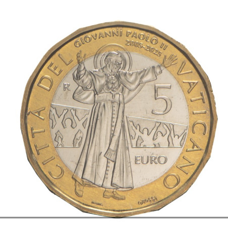 Vatican 2025 - Coffret BU  avec la pièce bimétallique de 5 euros