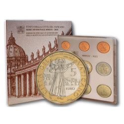 Vatican 2025 - Coffret BU  avec la pièce bimétallique de 5 euros