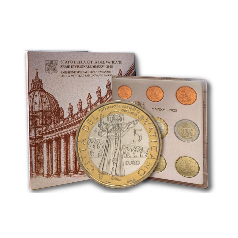 Vatican 2025 - Coffret BU  avec la pièce bimétallique de 5 euros