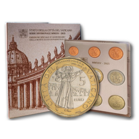 Vatican 2025 - Coffret BU  avec la pièce bimétallique de 5 euros