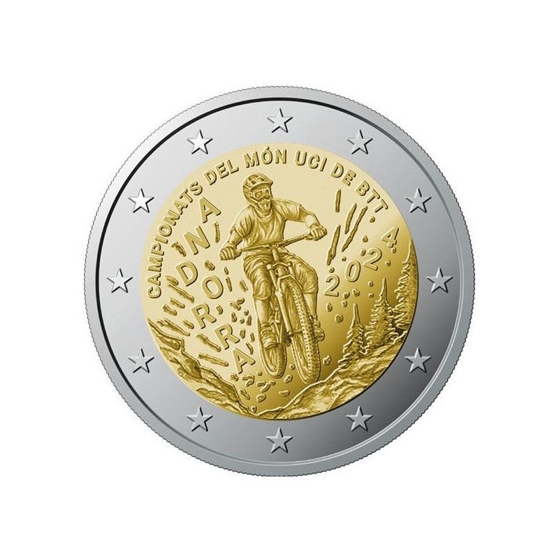 Andorre 2024  - 2 Euro commémorative BU "VTT" +carte commémorative GRATUITE