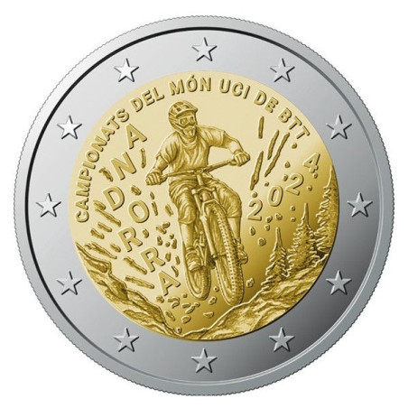 Andorre 2024  - 2 Euro commémorative BU "VTT" +carte commémorative GRATUITE