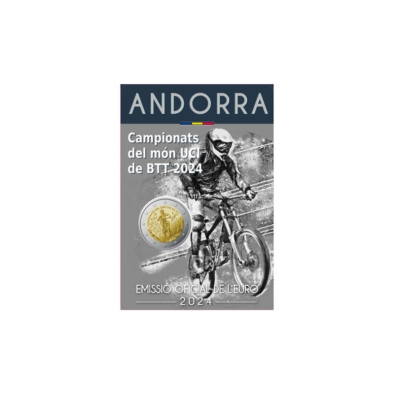 Andorre 2024  - 2 Euro commémorative BU "VTT" +carte commémorative GRATUITE