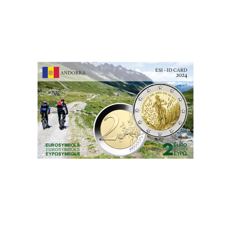 Andorre 2024  - 2 Euro commémorative BU "VTT" +carte commémorative GRATUITE