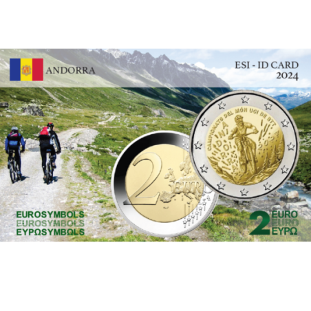 Andorre 2024  - 2 Euro commémorative BU "VTT" +carte commémorative GRATUITE