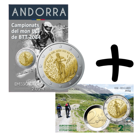 Andorre 2024  - 2 Euro commémorative BU "VTT" +carte commémorative GRATUITE