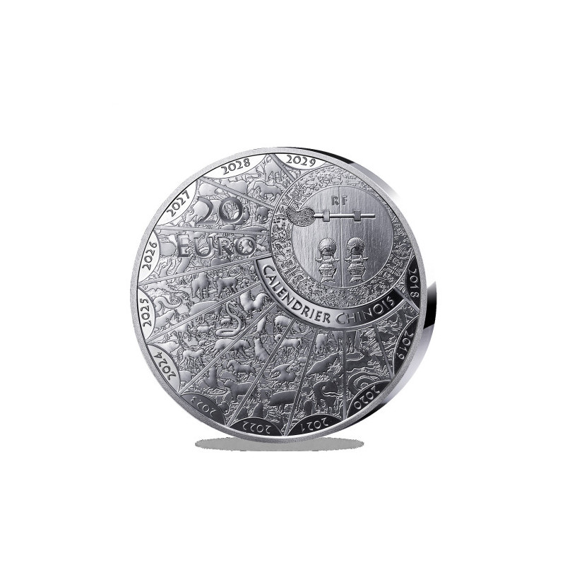 Monnaie de Paris 2027 - SERIE DU CALENDRIER LUNAIRE CHINOIS- Année de la chèvre 12€, Argent BE