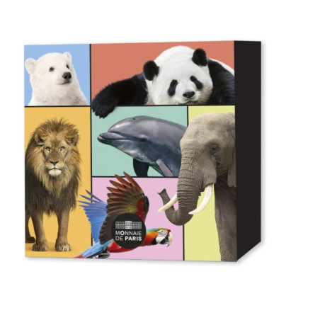 Monnaie de Paris 2026-Collection complète « Les Animaux du monde » – 6 monnaies de 5€ + boîte de rangement – Millésime 2026