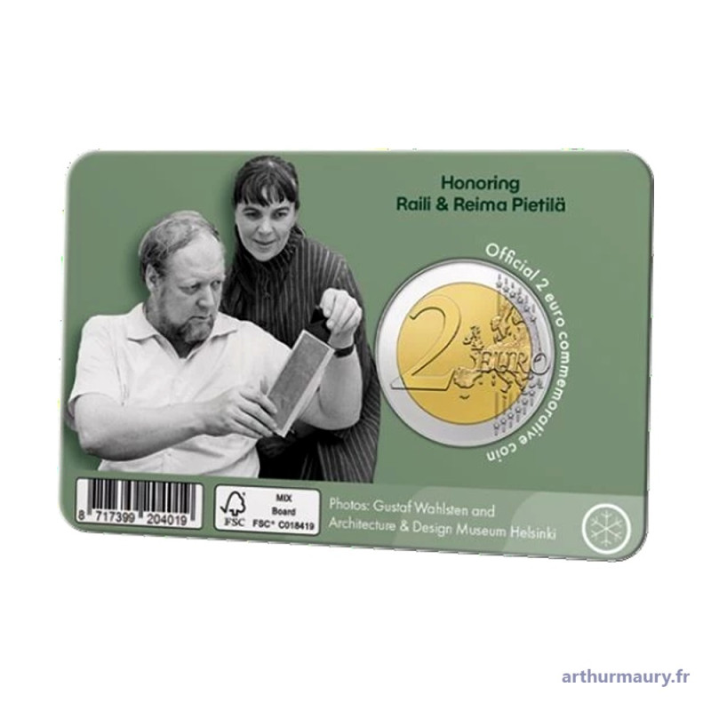 Finlande 2026 - 2 euro commémorative - 2x Coincards - Raili et Reima Pietilä