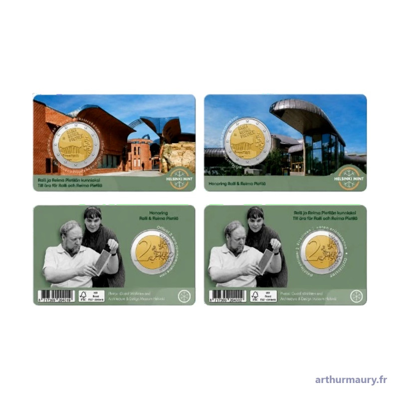 Finlande 2026 - 2 euro commémorative - 2x Coincards - Raili et Reima Pietilä