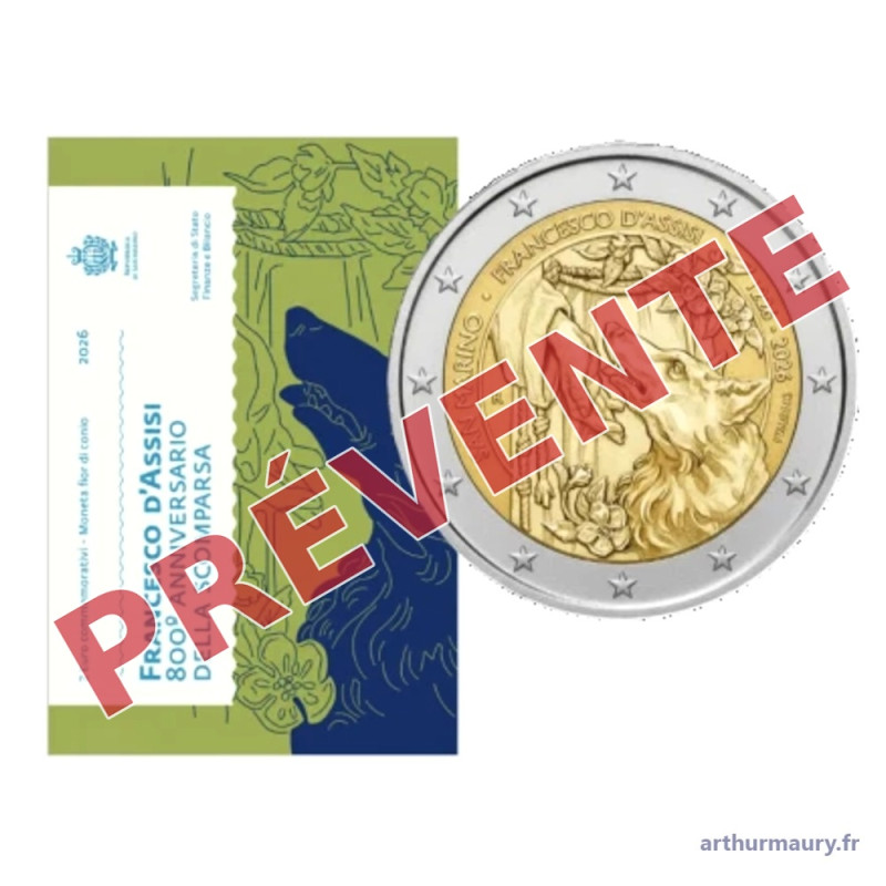 Saint-Marin 2026 - 2 euro commémorative BU - 800ème anniv. de Saint François d'Assise