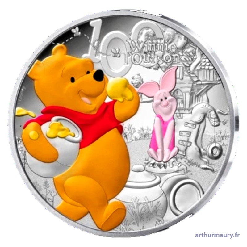 France 2026 - 10 euros - Argent Winnie Colorisée Disney - avers
