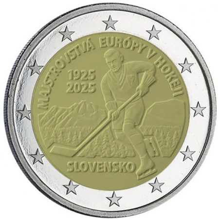 Slovaquie 2025 - 2 euro commémorative « Hockey sur Glace» - Rouleau de 25 pièces