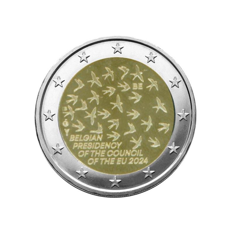 Belgique 2024 -  2 euro commémorative UNC- Présidence du Conseil de l'UE - Rouleau de 25 pièces
