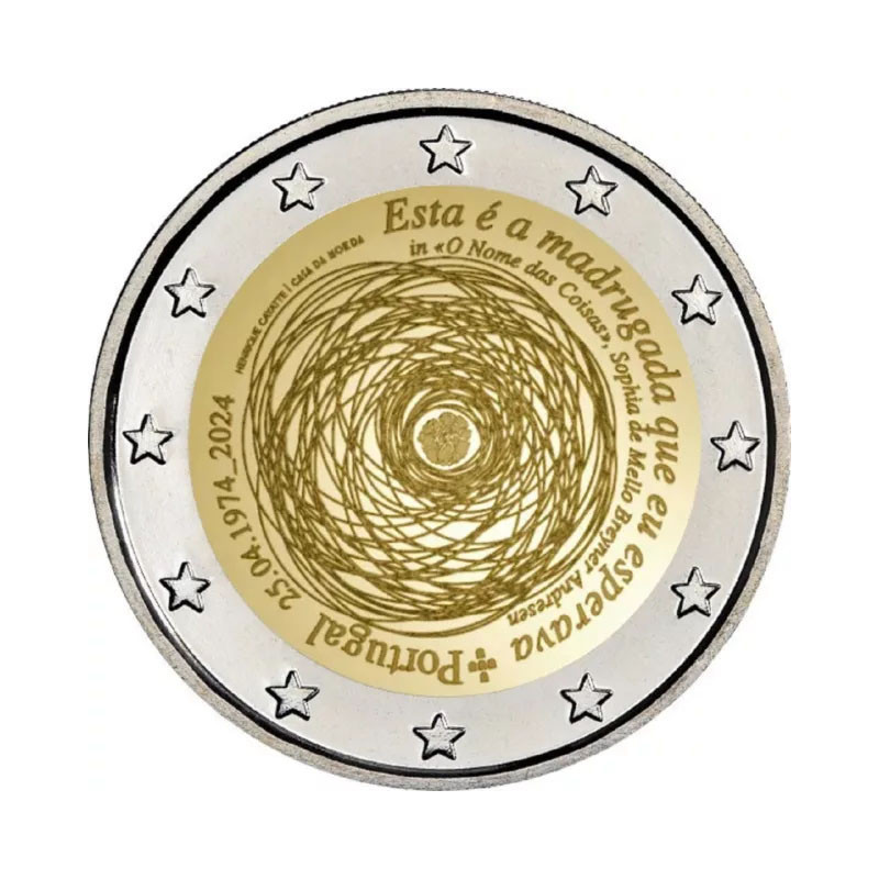 Portugal 2024 - 2 euro commémorative - 50 ans de la Révolution des ?illets - Rouleau de 25 pièces