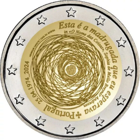 Portugal 2024 - 2 euro commémorative - 50 ans de la Révolution des ?illets - Rouleau de 25 pièces