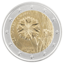 Estonie 2024 - 2 euro commémorative - Le bleuet - Rouleau de 25 pièces