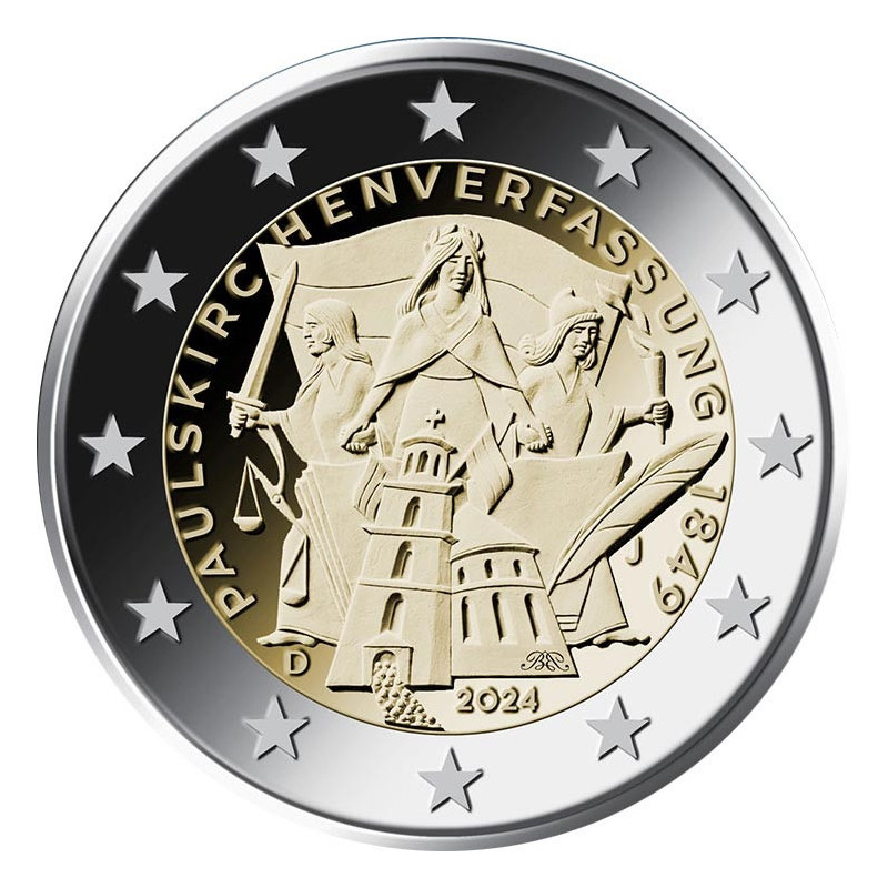 Allemagne 2024 - 2 euro commémorative - Constitution de l'Église Saint-Paul - Rouleau de 25 pièces