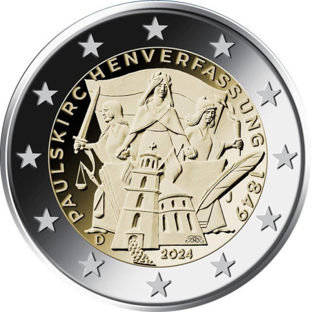 Allemagne 2024 - 2 euro commémorative - Constitution de l'Église Saint-Paul - Rouleau de 25 pièces
