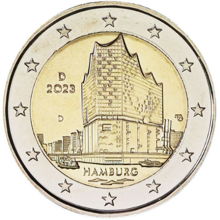 Allemagne 2023 - 2 euro commémorative Hambourg - Rouleau de 25 pièces