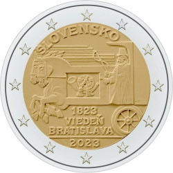 Slovaquie 2023 - 2 euro commémorative « Service postal express entre Vienne et Bratislava via des véhicules hippomobiles » - Rou