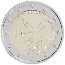 Estonie 2023 - 2 euro commémorative Hirondelle rustique - Rouleau de 25 pièces