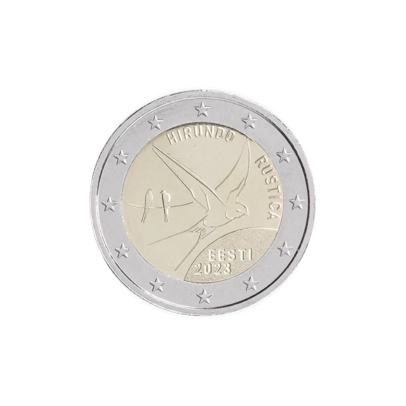 Estonie 2023 - 2 euro commémorative Hirondelle rustique - Rouleau de 25 pièces