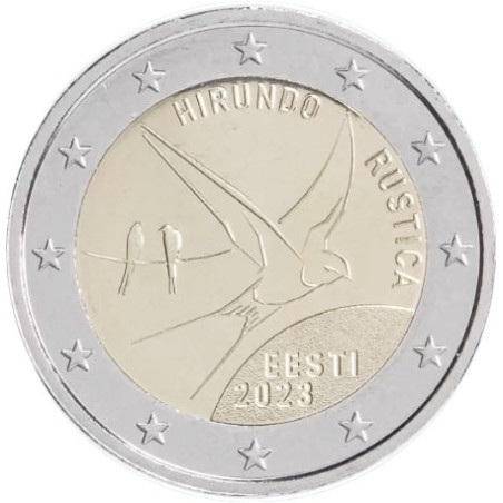 Estonie 2023 - 2 euro commémorative Hirondelle rustique - Rouleau de 25 pièces