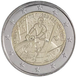 France 2023 - Monnaie de Paris 2 euro commémorative UNC - Coupe du Monde de Rugby - Le Tournoi - Rouleau de 25 pièces