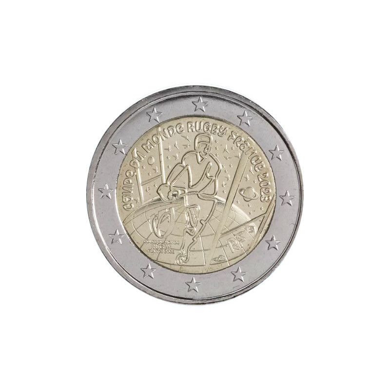 France 2023 - Monnaie de Paris 2 euro commémorative UNC - Coupe du Monde de Rugby - Le Tournoi - Rouleau de 25 pièces