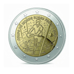 Monnaie de Paris 2023 - 2 euro commémorative Fleur de coin - Coupe du Monde de Rugby - Le Tournoi - Rouleau de 25 pièces