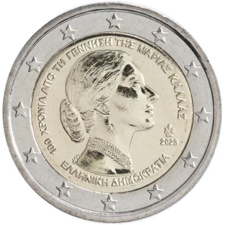 Grèce 2023 - 2 euro commémorative -Maria Callas - Rouleau de 25 pièces