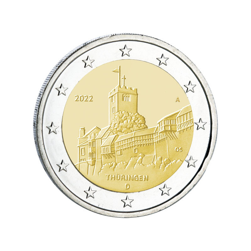 Allemagne 2022 - 2 euro commémorative Thüringen - Rouleau de 25 pièces
