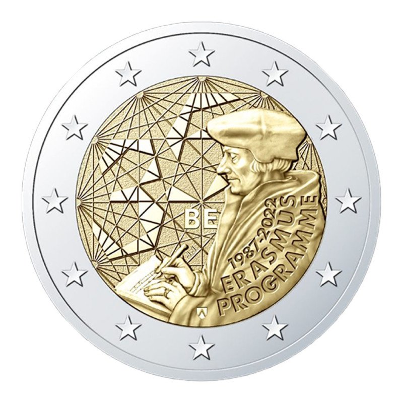 Belgique 2022 - 2 euro commémorative Erasmus - Rouleau de 25 pièces