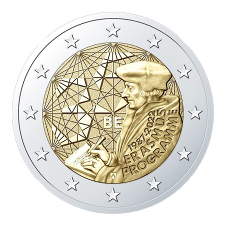 Belgique 2022 - 2 euro commémorative Erasmus - Rouleau de 25 pièces