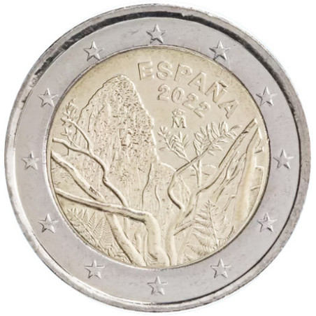 Espagne 2022 - 2 euro commémorative Parc Garajonay - Rouleau de 25 pièces