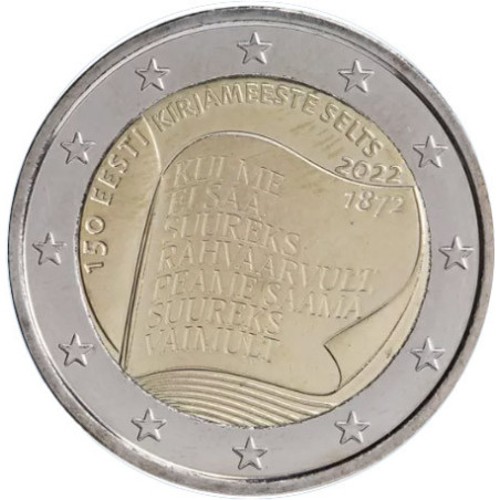 Estonie 2022 - 2 euro commémorative Littérature - Rouleau de 25 pièces