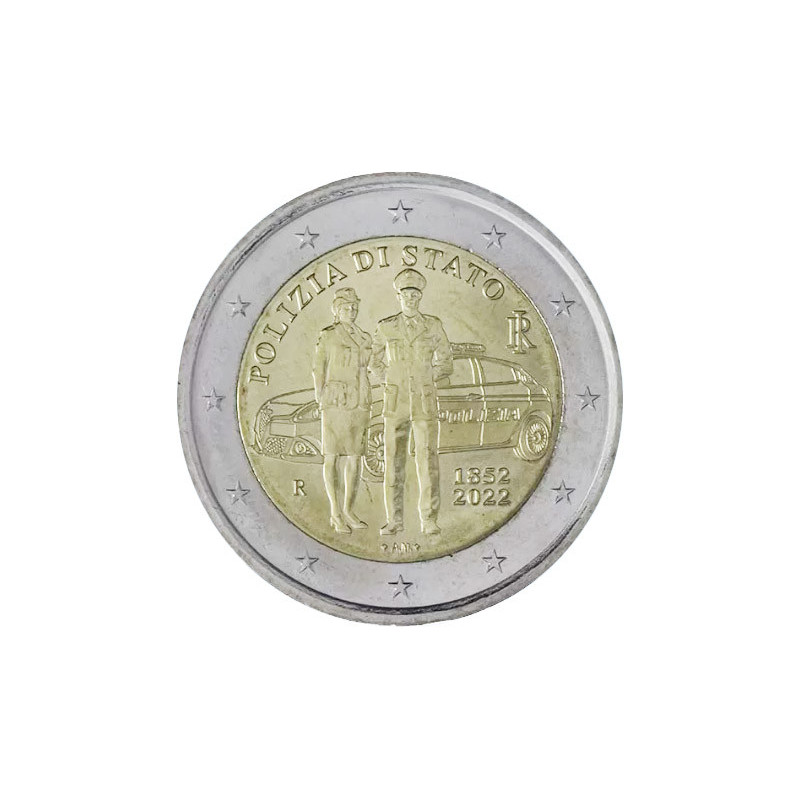 Italie 2022 - 2 euro commémorative Police - Rouleau de 25 pièces