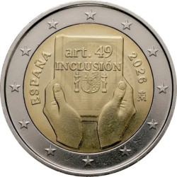 Espagne 2026 - 2 euro commémorative - handicap et inclusion - Rouleau de 25 pièces