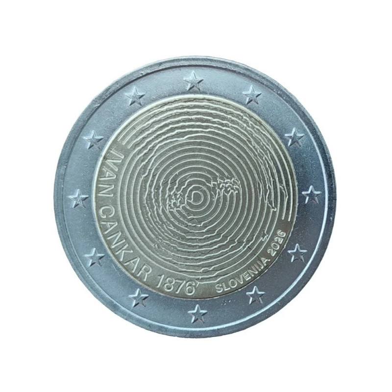 Slovénie 2026 - 2 euro commémorative -  Ivan Cankar - Rouleau de 25 pièces