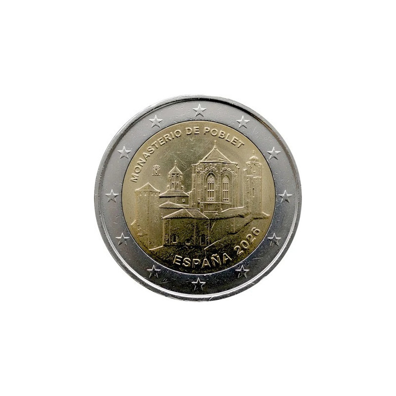 Espagne 2026 - 2 euro commémorative - Monastère de Poblet - Patrimoine de l'Unesco - Rouleau de 25 pièces