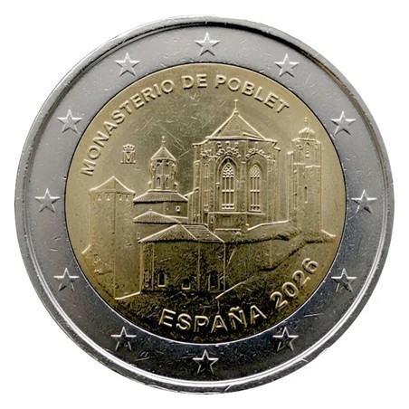 Espagne 2026 - 2 euro commémorative - Monastère de Poblet - Patrimoine de l'Unesco - Rouleau de 25 pièces